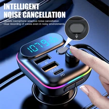 Wireless Bluetooth Car FM Transmitter LED Charger  QC PD USB Adapter MP3 Player.