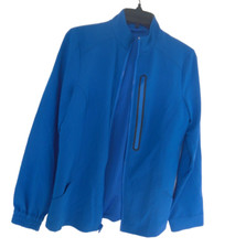 Unbranded Women's Scrubs Jacket Full-Zip Pockets Size S Blue