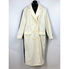 Missguided Women's Colorblock Tu Tone Long Button Up Trench Coat Size 0