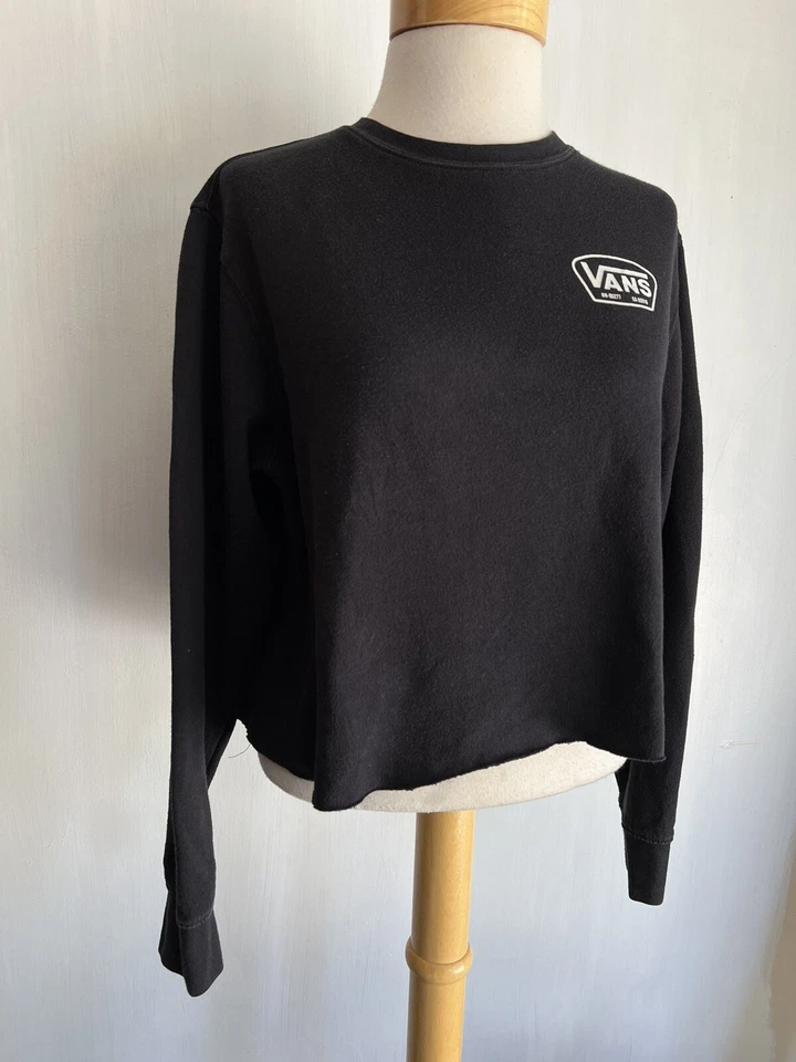 范斯 OFF THE WALL 官方女式 CALI 长袖裁剪上衣运动衫,尺寸 S — 第 4/4 张图片