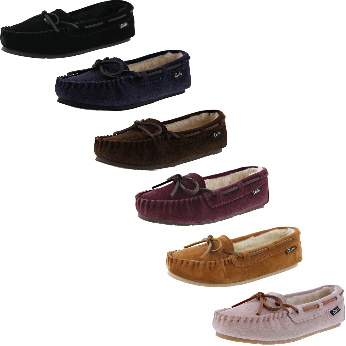 Clarks® Women's Suede Penny Moccasin Slippers