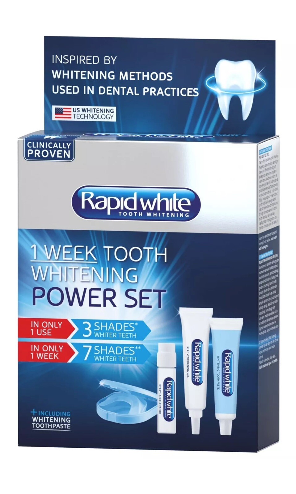 Rapid White 1 Week Tooth Whitening Power Set | Clinically Proven | Fast And Free