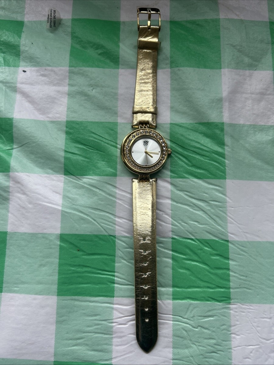 Elizabeth Taylor Gold Tone Rhinestone Bezel Women's Quartz Watch