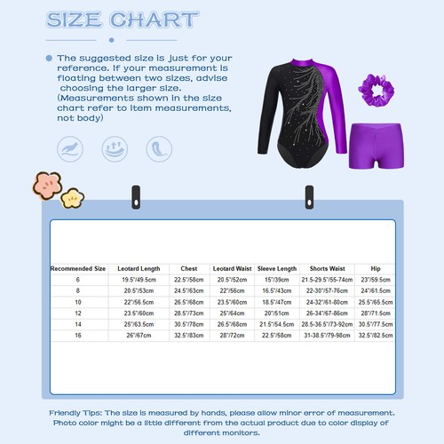 Girls Ballet Dance Outfits Gym Unitard Leotard with Shorts Athletic Dancewear - Picture 19 of 86