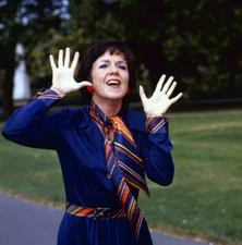Scottish actress Lesley Mackie as she poses in an unspecified park- Old Photo