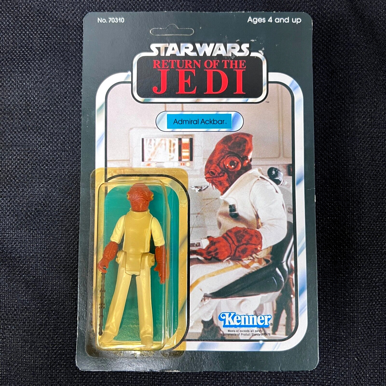1983 Star Wars Return of the Jedi Admiral Ackbar carded unpunched Kenner 65 Back