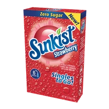 Sunkist Soda Strawberry Singles To Go Drink Mix, 0.53 OZ, 6 CT