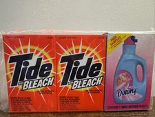 VTG Tide W Bleach Laundry Detergent & Downy 1995 Samples Movie Prop