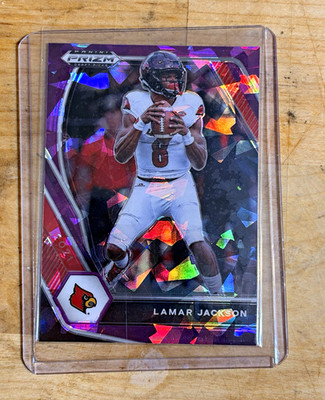 Panini Prizm Draft Picks 2021 Lamar Jackson Louisville #26 Purple Ice /149