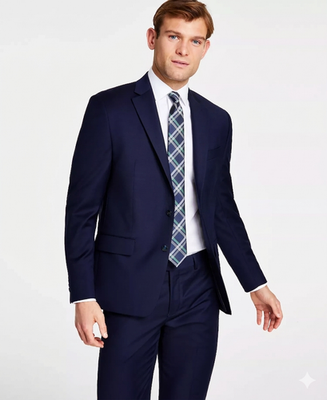 MICHAEL KORS Suit Jacket Mens Size 44S Navy Classic Fit Wool Blend