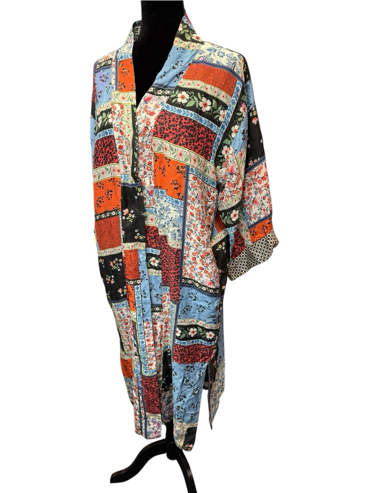 Johnny Was Halyna Silk Patchwork Multicolor Kimon… - image 4