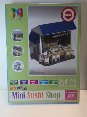 Mini Sushi Shop 3D Diorama model, Doll House, MIB
