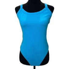New  ELODIE  Blue Ribbed Cami Style Bodysuit Size Large