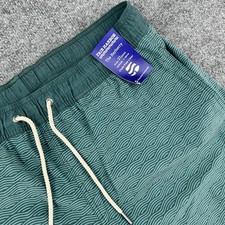 FAIR HARBOR Men's The Bayberry Trunks Navy Green Geo Brief Lined Size XL NEW