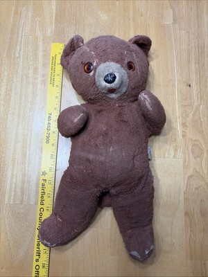 Vintage A Gund Creation Brown Teddy Bear 16  1950s 60s Primitive Well Loved