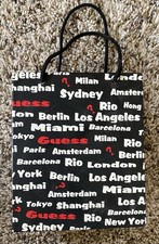 Vintage Czarne pudełko upominkowe Guess Twarde etui Zawiasy Puste Retro