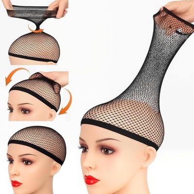 Pack of 3 Wig Cap, Hair Net for Wigs, Wig Accessories, Wig Net, Black, Hair Net