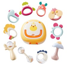 10pcs Baby Rattles Teethers Set for 0-12 Months, Infant Sensory Toys, Easy ...