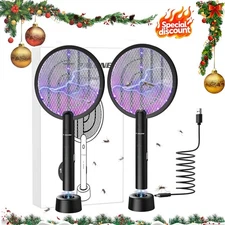 2Pack Bug Zapper Electric Fly Swatter Zap Mosquito Killer Pest Insect Racket USA