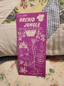 1970's Orchid Jungle Gardens Homestead Florida Card Brochure