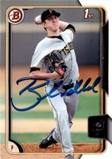 2015 Bowman Draft #77 Brandon Waddell Signed Pittsburgh Pirates