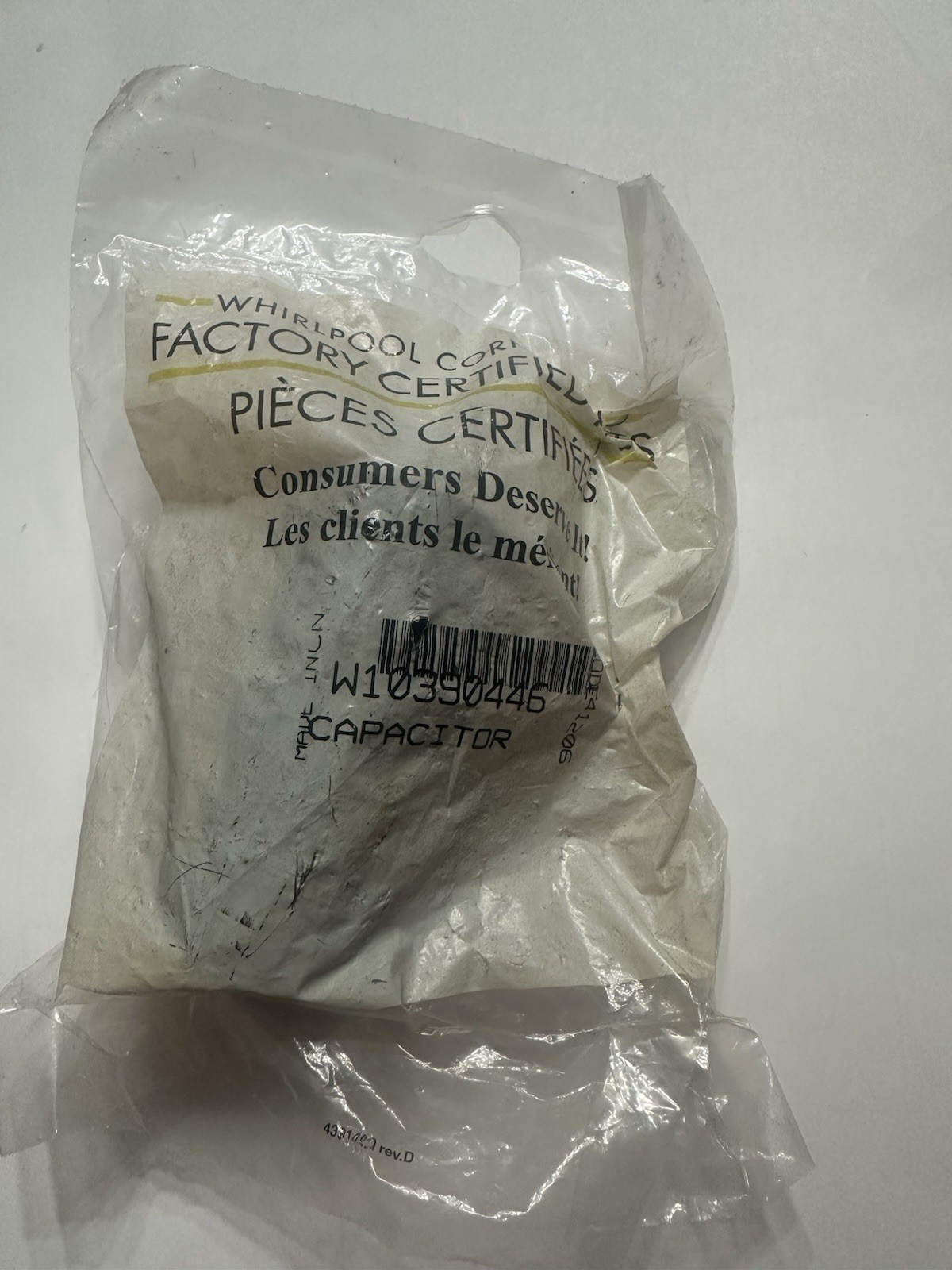 Genuine OEM Whirlpool Washer Capacitor WPW10625046 W10625046 Replacement Part