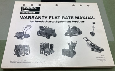 #ad #ad Genuine Honda TO153 Warranty Flat Rate Manual Power Equipment Products #x27;86 #x27;02 $38.93