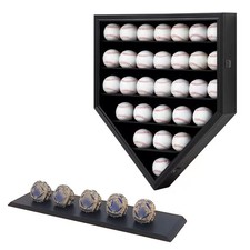 30 Baseball Display Case Wooden Baseball Holders for Balls Display Wall Mount