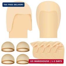 8 Packs Halloween Makeup Latex Bald Caps and Nylon Wig Caps for Adults Kids Wome