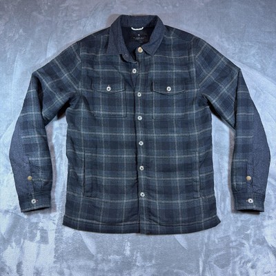 Roark Revival Jacket Mens Medium Green Plaid Sherpa Lined Fleece Shirt Shacket