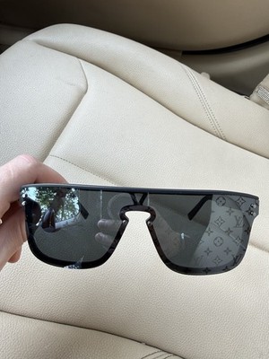 Louis Vuitton Herren Sonnenbrille Z1082W schwarz Rechteck Monogramm 145 mm