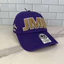 James Madison Dukes Hat Cap Strap Back Womens Purple NCAA Football JMU Chenille