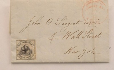 US  LOCAL American Letter Mail Co.5L2 Philadelphia to New York 1844
