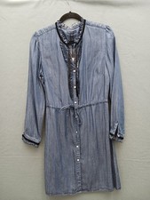 Tommy Hilfiger Women's Shirt Dress Knee Length 4 Blue Solid Casual