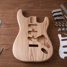 Natural Woodgrain ST Guitar Body Customizable Ash Guitar Body Solid Wood Kiln