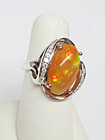 HUGE 14k White Gold WELO OPAL & Diamond Accent Freeform Ring Sz 9 — photo 7