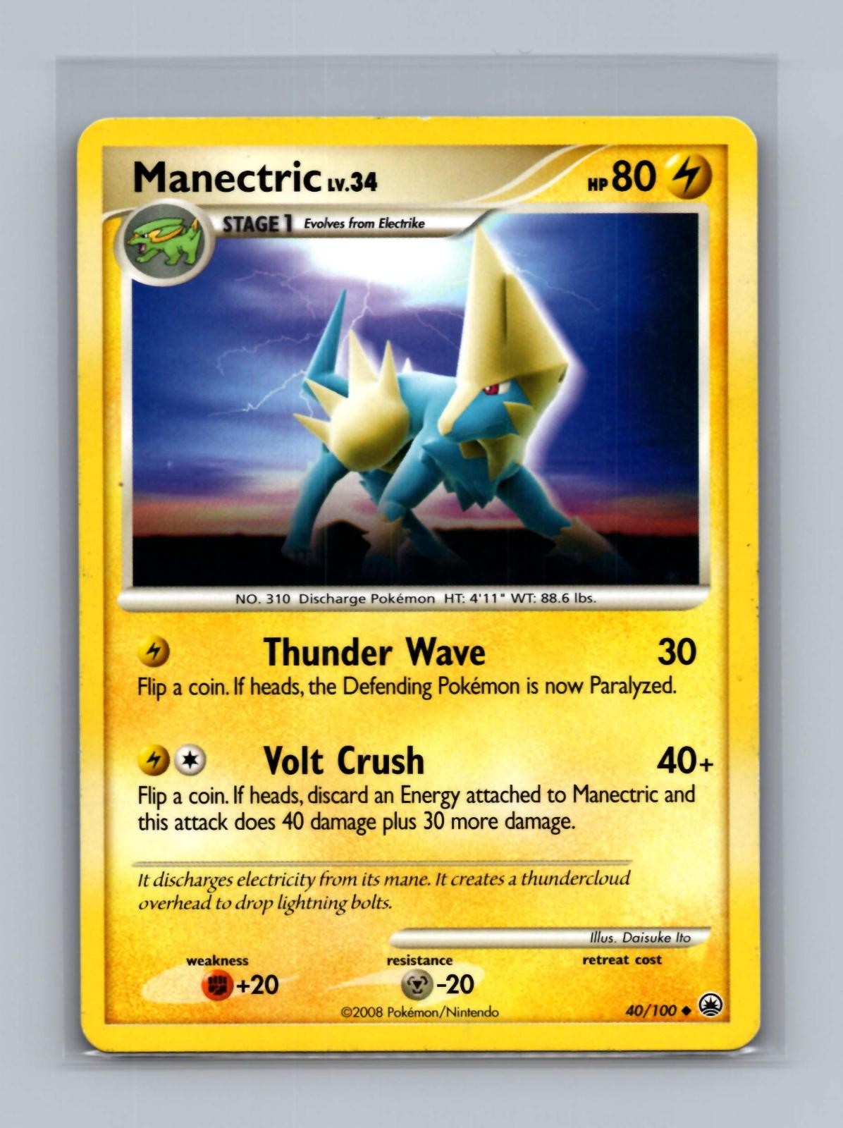Manectric 40/100 Moderately Played Uncommon Majestic Dawn Pokemon