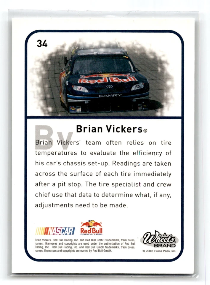 2009 Wheels Element #34 Brian Vickers /100 - Image 2 of 2