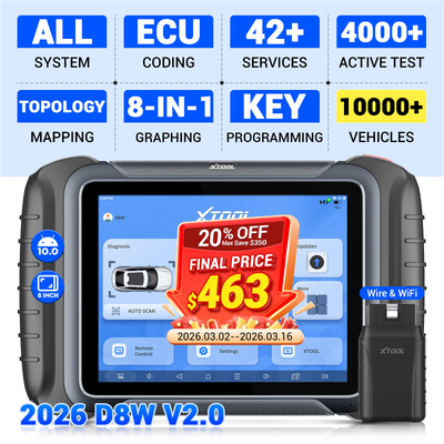 XTOOL D8BT Automotive Diagnostic Scan Tool with 3-Year Updates, 2024 Newest, CAN