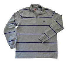 Vintage Chaps Mens Size XL Stripe Pullover Cotton Sweatshirt Sweater Gray Purple