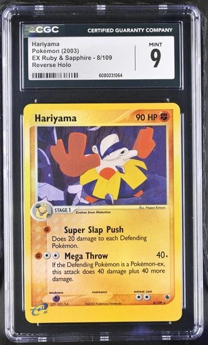 CGC 9 MINT Hariyama 2003 EX Ruby & Sapphire 8/109 Reverse Holo Pokemon Card