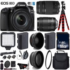 Canon EOS 80D DSLR Camera with 18-135mm is STM Lens  75-300mm III Lens  LED 