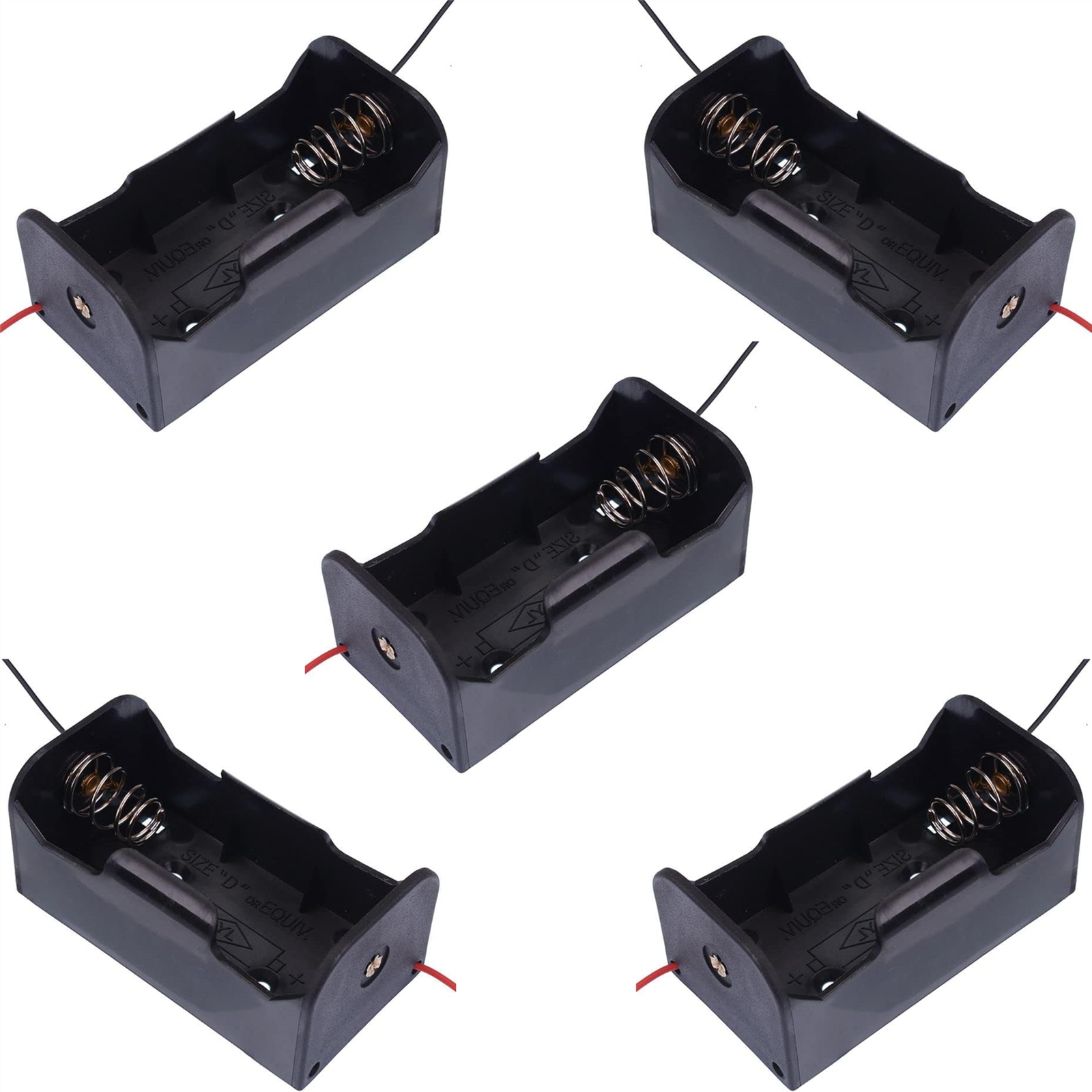 5pcs D x 1 Battery Holder Flying Leads