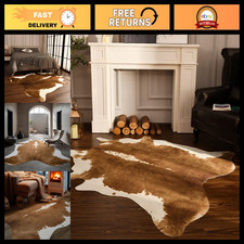 Faux Cowhide Rug - Stylish Cow Print Area Rug for Living Room  Bedroom 4.6x5.2f