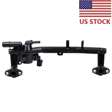 Outlet Flange Coolant Pipe w/ Sensor For Jaguar XJ XF Land Rover Range Rover LR4