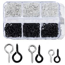 300PCS Small Screw Eye Pins   Mini Hooks for Jewelry, Charms  DIY Crafts