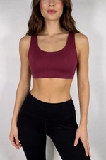 NWT Halara Sports Bra Burgundy Cropped Athletic Top Size Small