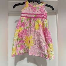 Vintage Lilly Pulitzer Pink and Yellow Floral Dress