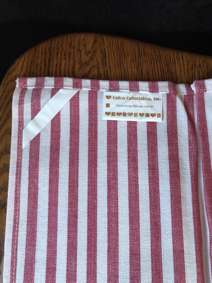 Toallas de plato bordadas con estampado de algodón de San Valentín Calico coleccionables corazones nuevas con etiquetas (2 Foto 4 de 4