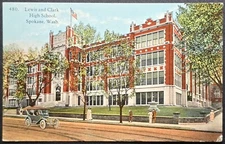 Lewis & Clark High School Spokane WA Vintage Postcard Early 1900s J.L. Robbins